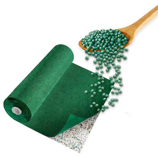 Dünger der Grassroll Biologisch abbaubare Rasenmatte mit integriertem Dünger und Hydronanogel, Rasenrolle, Grasrolle, Rasenvlies, Rasen Saatgut, Dünger, Rollrasen